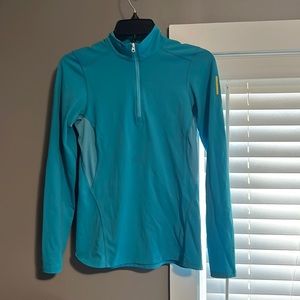 Teal half zip long sleeve